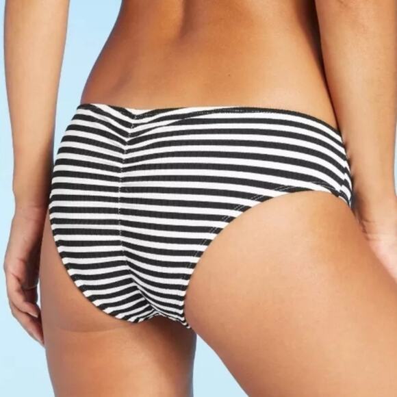 New* Black & White Striped Cheeky Bikini Bottom | XL | NWOT - Picture 3 of 8